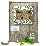 Whiffkitch Soap Pouch 10-Pack – Versatile Mesh Scrubber Wash Bag for Shower & Bath, Bamboo Fiber Bar Soap Holder & Travel Bag, Durable Scrubber Pouch for Rich Lather, 4x5 inches
