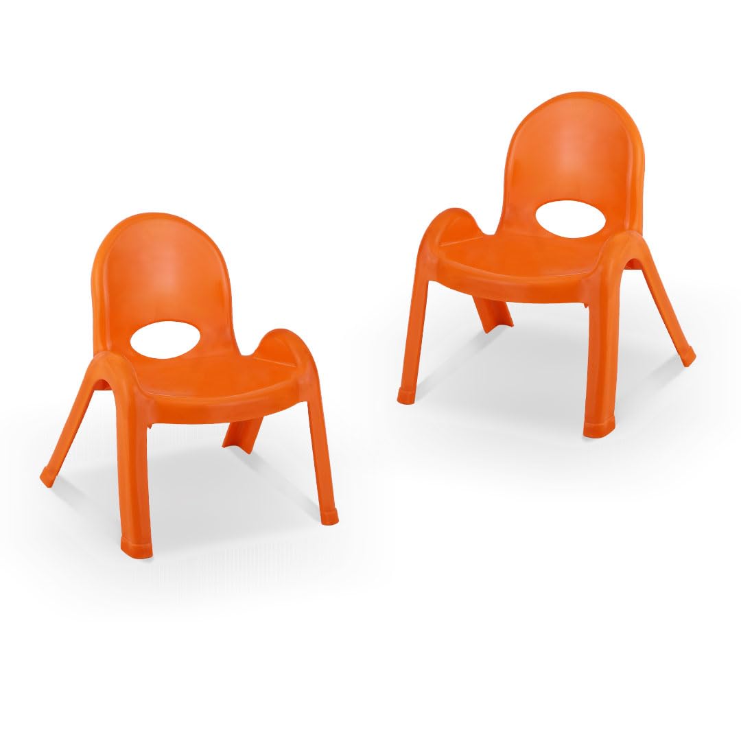 MAHARAJA Tommy Plastic Chair for Kids | Strong Durable & Portable Study Chairs | Virgin Material Kids Chairs for 2 to 8 Years | Stackable School Chair (Pack of 2, Orange)…-image-42