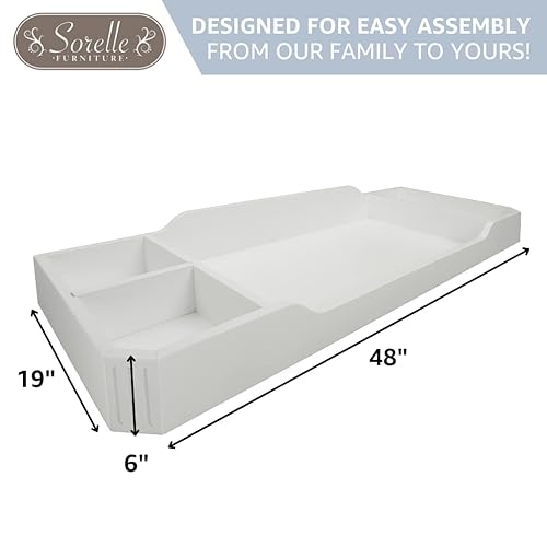 Miniatura 3 de Sorelle Furniture Cambiador de mesa para tocador, aderezo y solución de cambio de pañales para tocador de bebé, muebles de guardería, Grigio