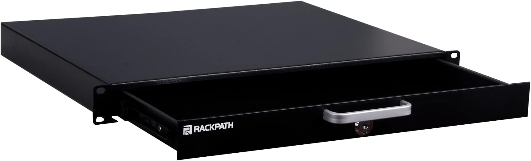 RackPath 1U Rack Mount Drawer for 19 Inch AV/Network/DJ Equipment Racks or Cabinets with Lock and Key