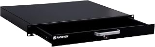 RackPath 1U Rack Mount Drawer for 19 Inch AV/Network/DJ Equipment Racks or Cabinets with Lock and Key
