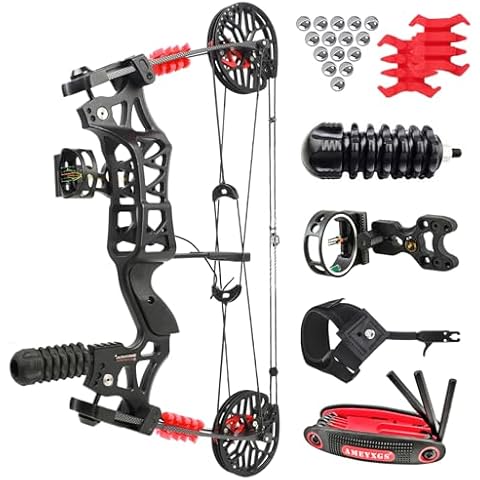 surwolf Archery Compound Bow Kit Steelball Bow Set Draw Weight 30-60Lbs, CNC Al-6061 Maded, Dual-use Hunting Bow can Shoot Arrow and Steel Ball in Car (Type A) Cover
