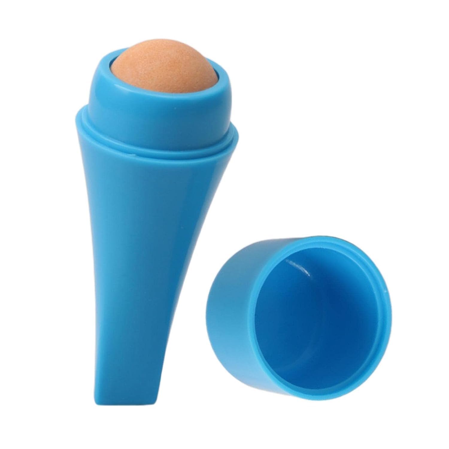 Wishbone Losa face oil absorbing volcanic stone roller reusable tool blue.