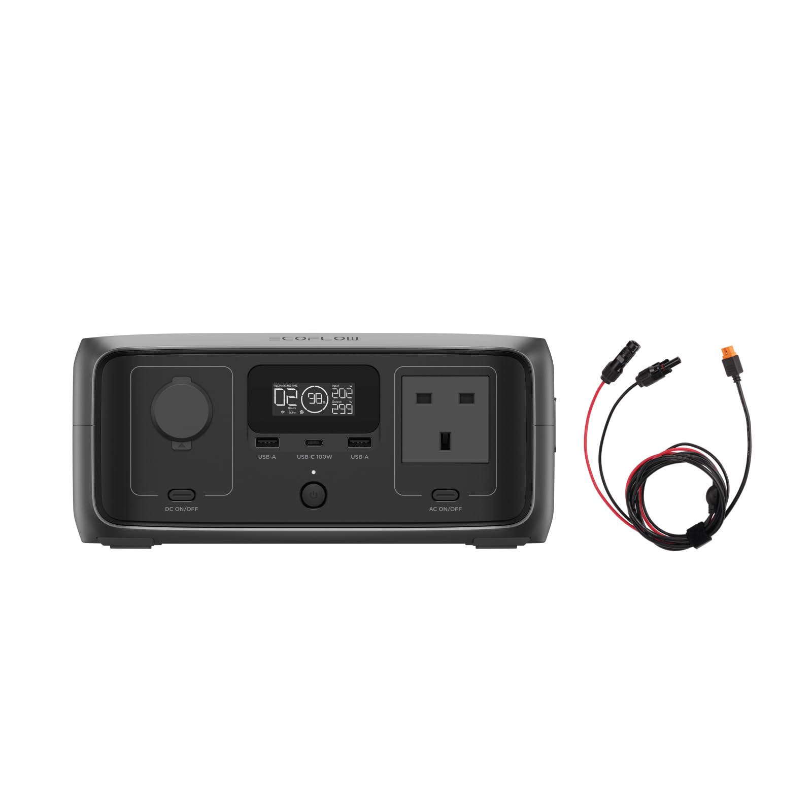 ECOFLOW Portable Power Station RIVER 3 with XT60i Cable, 245Wh LFP Battery, Up to 600W Output, 2× Runtime With GaN, <20 ms UPS, 30% More Compact Solar Generator for Outdoors, Camping, Vans
