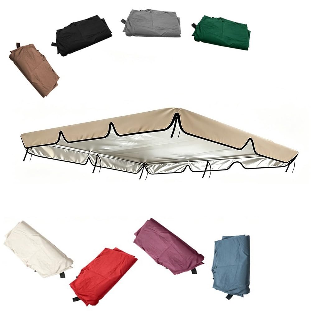 ZYXQQJ Patio Swing Canopy Replacement 210D/420D/600D Swing Canopy Replacement Top Anti-UV Waterproof For Outdoor Garden Yard Porch(Beige,210D/190 * 132 * 15cm)