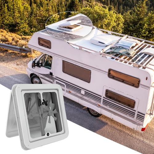 12V RV Dachventilator, 14 Zoll Dachluke Wohnwagen Wohnmobildach Abluftventilator mit Insektenschutz Dachfenster Dachhaube Vent Dachluke Vent für Wohnwagen/Lkw/Van