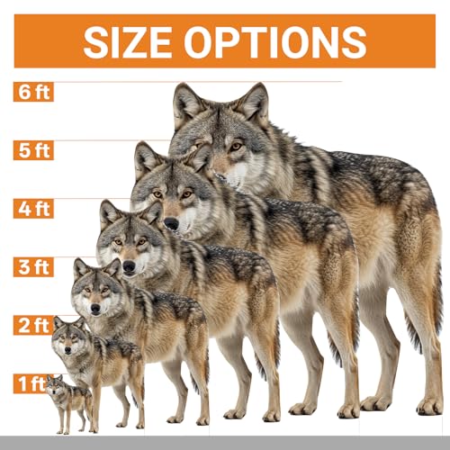 Image of Wolf Cardboard Cutout, 4ft Life Size, Fun Animal Standup, 1 PC | Fun Animal Standup, 4ft Life Size Wolf Cardboard Cutout for Events, Party Decor, Birthday, Photos, 1 PC