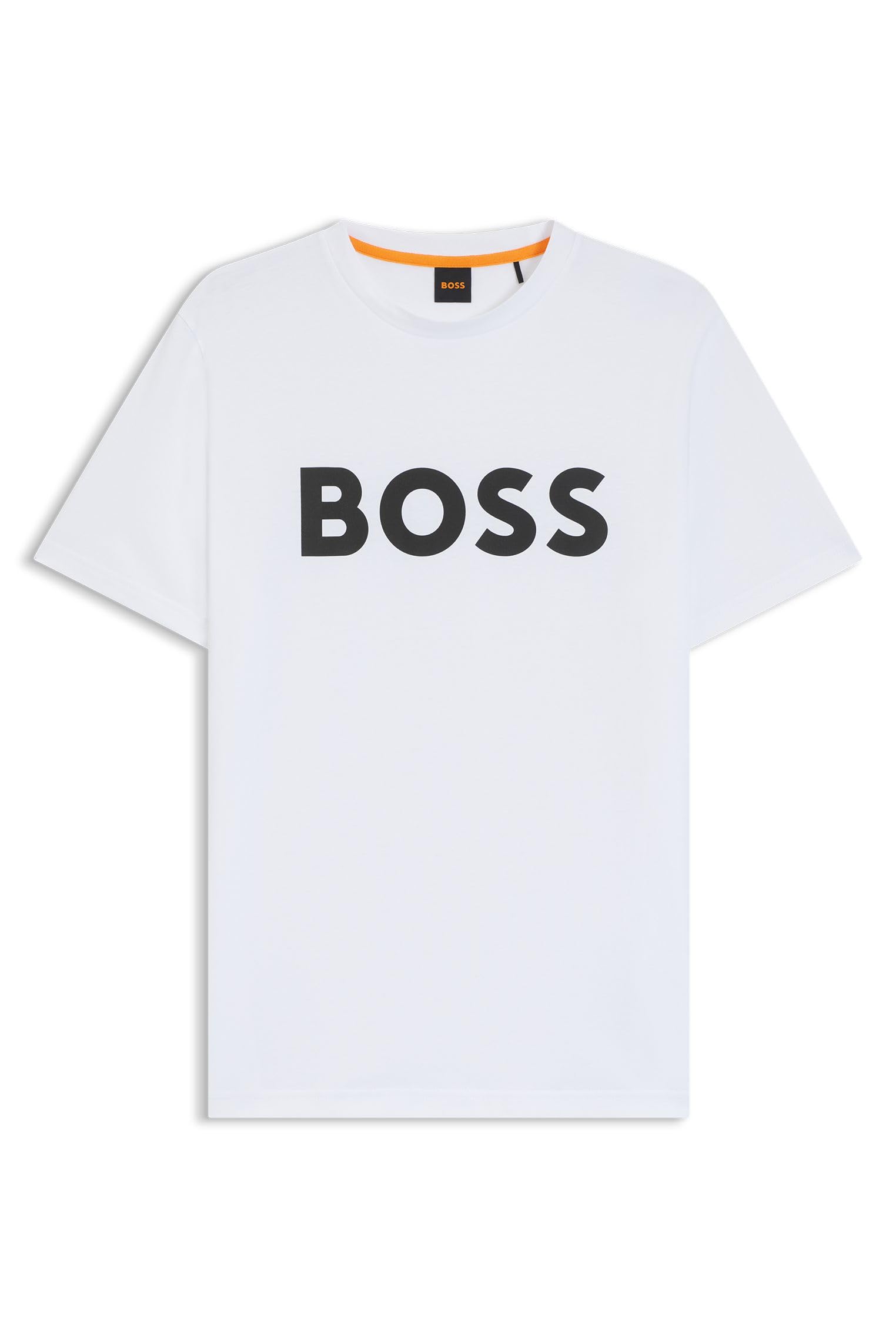 BOSS Mens Thinking 1 Cotton-Jersey T-Shirt with Rubber-Print Logo