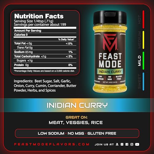Feast Mode Flavors | Olympian Pack | 5 count | 5oz seasonings | meal prep seasoning, low sodium, no msg, gluten free, low calorie, no artificial fillers, healthy flavoring, savory, oregano, greek, curry, coriander, parmesan, crushed red pepper, ginger, fe - Thumbnail 3