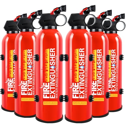 Fire Extinguisher for Home - 6pack Car Fire Extinguisher with Wall Mount, Small A B C K Fire Extinguisher, Water-Based Fire Extinguishers for Car/House/Kitchen/Truck/Marine/Boat/Vehicle/utv/rv