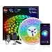 HitLights Smart LED Strip Lights WiFi LED Tape Light Kit, 16.4FT RGB 12V LED Color Changing 5050 Strips Compatible with Alexa, Echo, Google Home, Smart Phone Controlled(Waterproof)