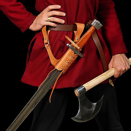 Fourreau d'épée médiévale en cuir véritable Mythrojan pour rapière - 5