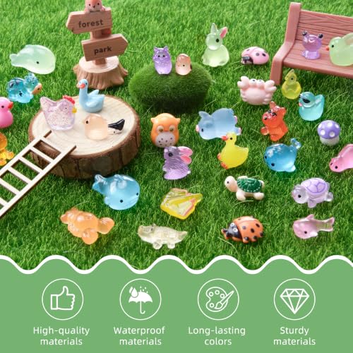 Image of FEXIA 140PCS Mini Resin Animal Figurines Tiny Animals for Fairy Garden | Many Styles Mini Resin Animal Tiny Animal Figurines Bulk Set,for Fairy Garden, Micro Landscape, Aquarium & Crafts Decor