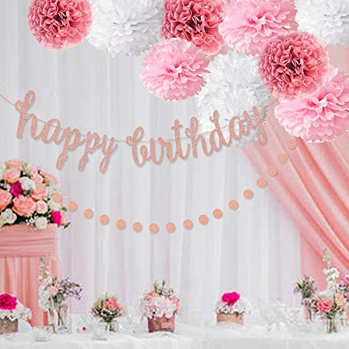 Oumuamua 732489456046 Pink Rose Gold Birthday Party Decorations Set thumb #1