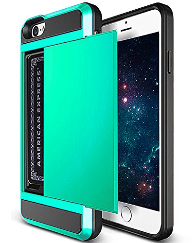 iPhone 6 Plus Case, iPhone 6s Plus Case, Costyle Wallet Credit Card ID Card Slot Holder Hybrid PC+TPU Interior Shockproof Anti-Scratch Protective Case Cover Skin for iPhone 6/6s Plus 5.5¡± (Green)