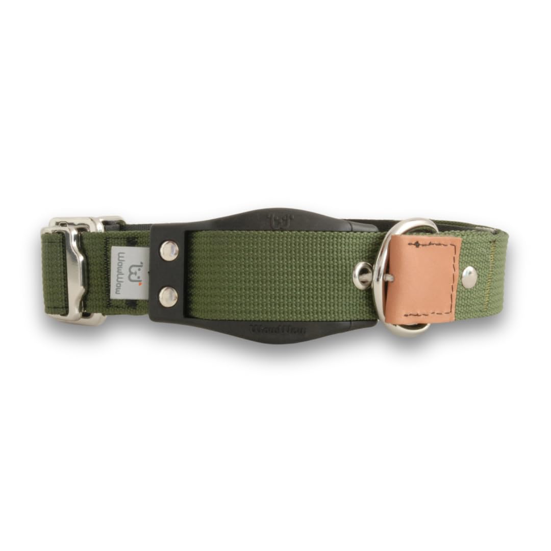 WowWow Advanced Khaki Hundehalsband mit Leine - Metallverschluss - Gre S  33-38 cm, innovatives Halsband mit - bekannt aus der Hhle der Lwen (S) :  Amazon.de: Haustier