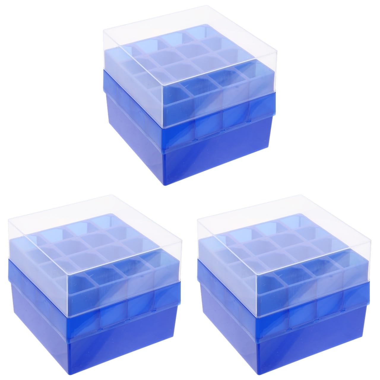 Centrifuge Tube Freezer Storage Box 3Pcs 50Ml Test Tube Holder Rack with Transparent Lid Laboratory Freezer Container for Scientific Research School and Home Use 5.70X5.70X14.88In