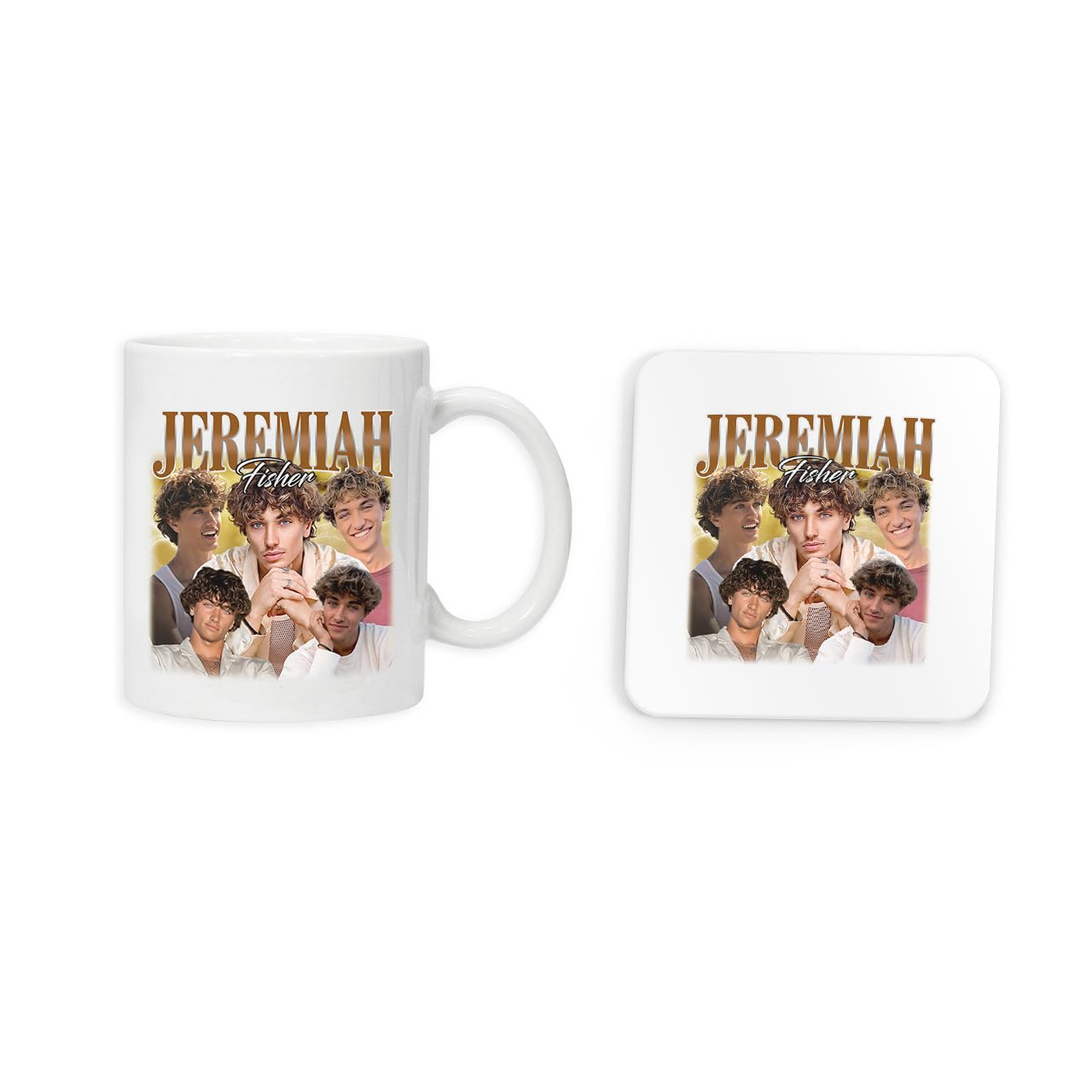 New Spirit Original White Jeremiah Fisher, Tsitp, Mug And Coaster Drinking Set Tea And Coffee Set Cute Mug And Coaster Aesthetic Fun Funny Pretty