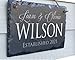 Sassy Squirrel Ink Personalized Slate Stone Address Plaque - Address Signs for Houses - Custom Family Names Sign Home - Customized Home Wall Decor - Personalized Wedding Gift Established Sign Family