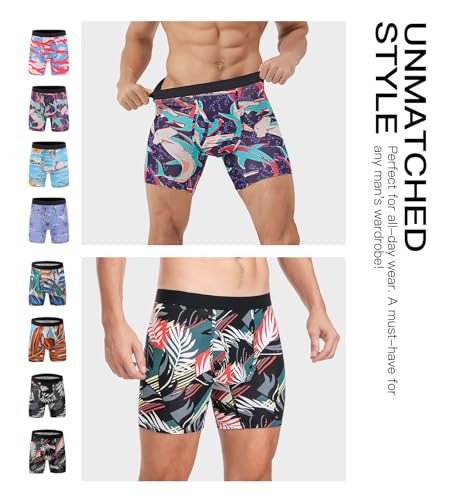 Men's Underwear Boxer Briefs Bamboo Viscose Trunks Soft Comfortable Multipack3