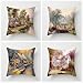 Poszewki na poduszki 55 x 55 cm zestaw 4 dekoracyjnych poszewek na poduszki lniane kwadratowe poszewki na poduszki dwustronne z niewidocznym zamkiem błyskawicznym, na sofę, kanapę, do sypialni, wewnątrz, na zewnątrz, dekoracja