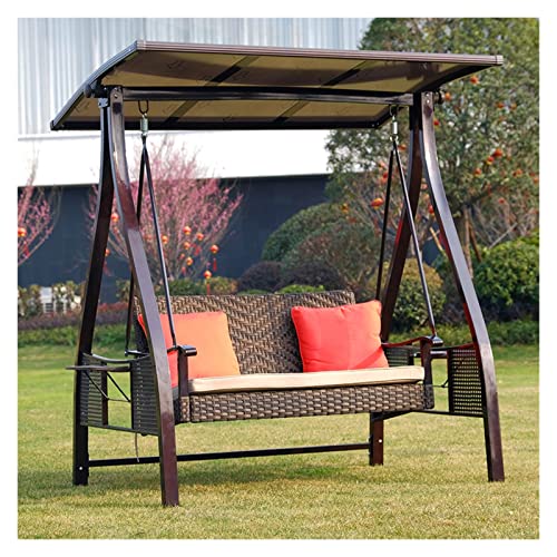 Patio Swing Porch Glider Hamaca Hang Bench Chair, Outdoor Patio Swing Chair con Cojines y Dosel, Backyard Furniture Outdoor Swing Chair Bank