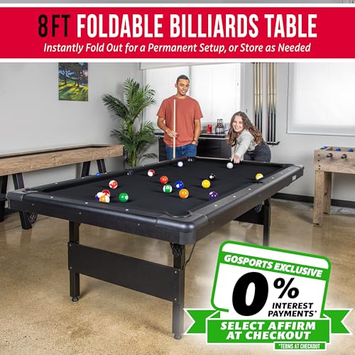 image for GoSports Full Size 8 ft x 4.2 ft Billiards Game Table - Foldable Desig
