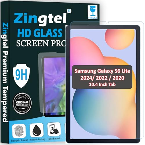 Image of Screen Guard Designed For Samsung Galaxy S6 Lite 10.4 inch (2024 /2022 /2020) Nano Fiber Tempered Glass Screen Protector Flexible, HammerProof & Shatterproof