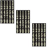 Self-Stick Numbers, 2' Black & Gold, 3 Pack