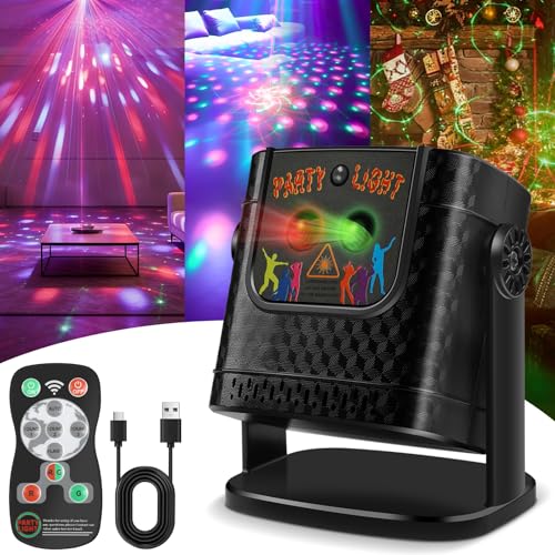 Disco Lights Toyvile Disco Ball Light Disco Lights for Parties 120-in-1 Mini Dj Party Lights Remote Control & Sound Activation Stage Lights for Home Parties Birthday KTV Bar Christmas