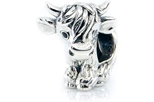 Cow Calf Sterling Silver Charm Bead Pendant: A Bovine Delight
