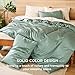 Bedsure Brushed Duvet Cover King Size - Moisture Wicking and Silky Eucalyptus Lyocell Cotton Hybrid Comforter Cover Set for Hot Sleeper - Buttery Soft and Breathable, Cooling Bedding Set, Green