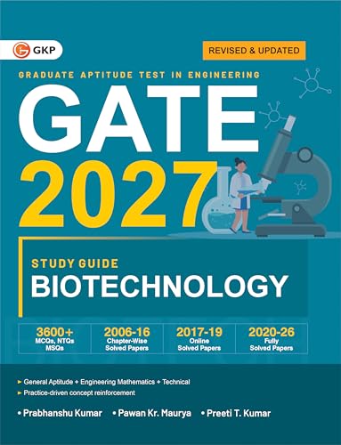 Image of GATE 2027 Biotechnology | Complete Guide with 3600+ Questions (MCQs, NTQs & MSQs) | Syllabus Aligned | 3 Full-Length Mock Tests