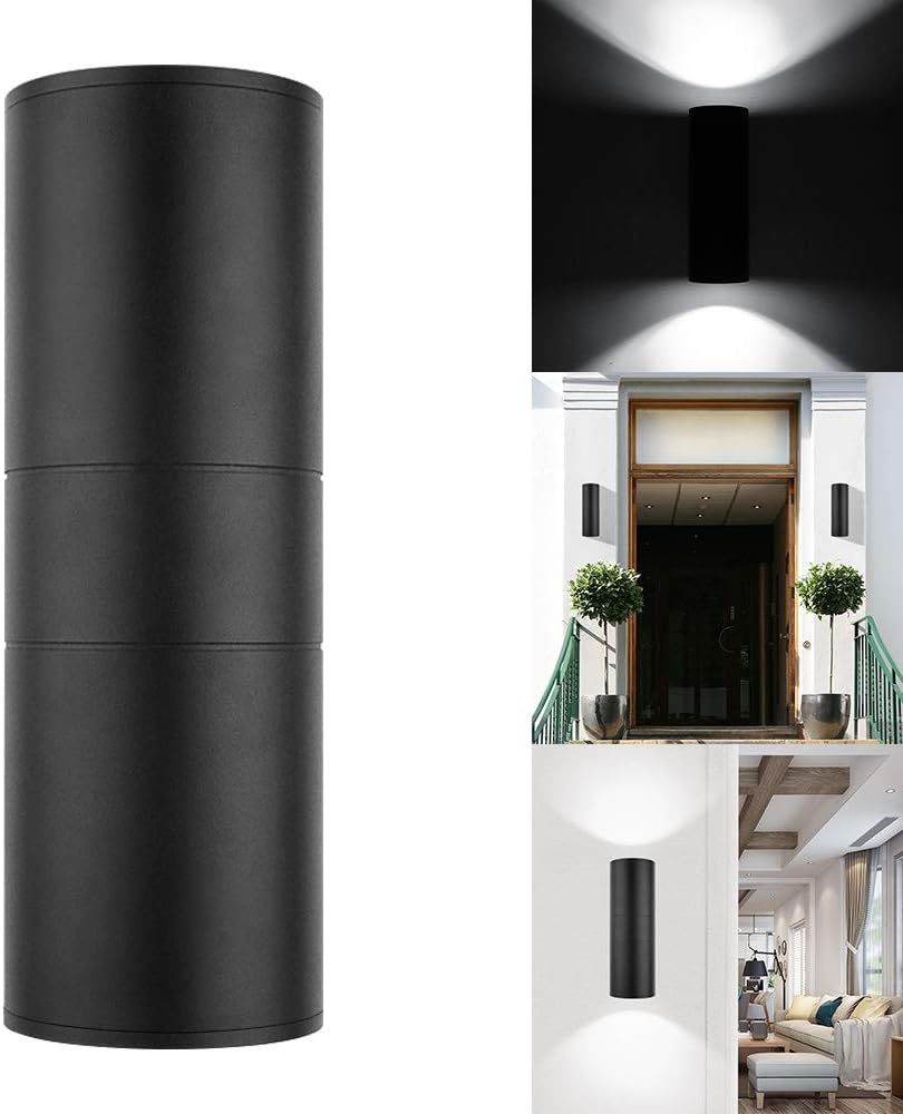 ALLOMN LED Cylinder Up Down Light, 20W Wall Sconce Lamp, Super Bright Waterproof LED Wall Mounted Lamp for Decoration on Door Way, Corridor, Garage, Indoor Outdoor Use