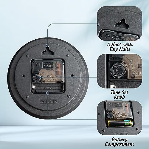 Qpeuim PRO-10 INCHES Wall Clock Wall Clocks Silent Non-Ticking Battery Operated Large Easy To Read thumb #2