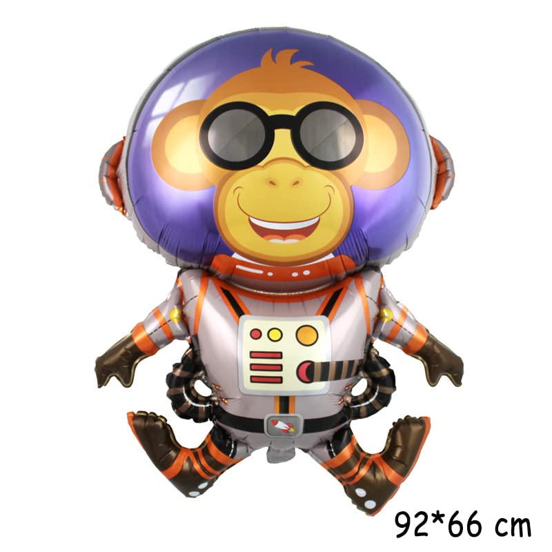 Space Monkey Foil Balloon, 80cm (2 pack), Gold - Image 2