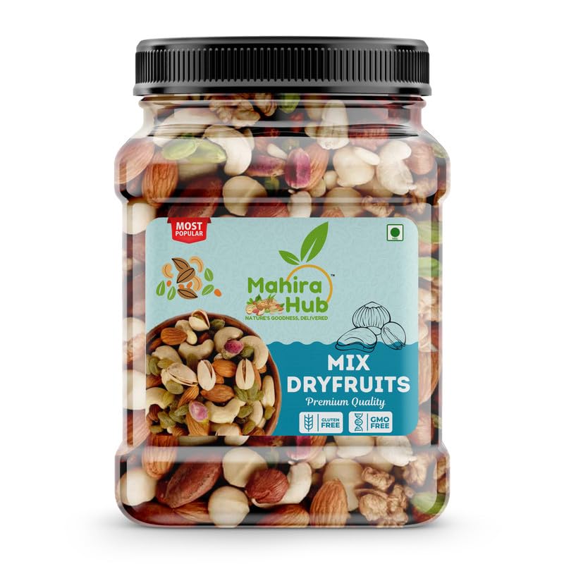 Image of MAHIRA HUB Mix Dry Fruits Almonds, Cashews, Raisins, Pistachios & More | Fresh, Crunchy, Natural Healthy Snack | Ideal for Gifting, Energy, Nutrition | 100g Resealable Pack