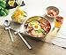 Kakusee HOL-04 Stainless Steel Bowl, Set of 4, Spoon and Chopsticks, All Stainless Steel, Hollow Double Layer, Heat Resistant, Condensation, Lightweight Type, Silver