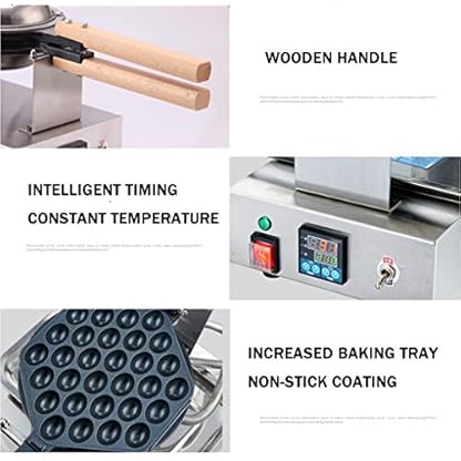 Hong Kong Eier Bubble Waffeleisen von Cgoldenwall丨180 ° Rotation Material Antihaft und Austauschbares Backform丨0-300℃ 1400W Elektrische Waffelmaschine 3-5Minuten Uniform Backen – Bild 6