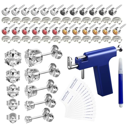 YINPAD Ear piercing gun, Reusable Professional Ear Piercing Kits, 24 Surgical Grade Anti-sensitive