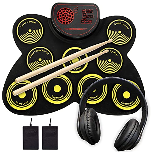 Electric Drum Set- Musical Instruments- Drum Set for Toddlers- Kids Toys & Electronics- Drum Practice Pads- Learning- Electric Drum Set for Adults