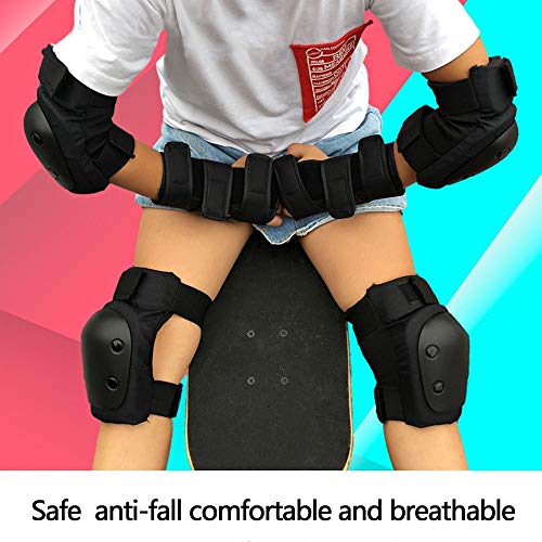 DONGKER 6PCS Knee Pad Elbow Pads, Adult/Child Skate & Skateboarding Wrist Guards Protective Gear Set with Adjustable Strap for Motorcycle, Skating, Biking, Skateboard