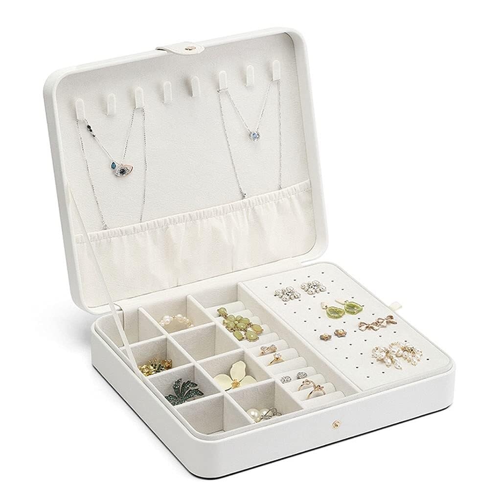 Joyero de Lujo, joyero de Piel sintética, Organizador de Joyas portátil, Estuche de Almacenamiento de Joyas de exhibición Exquisito, Duradero (Rosa)