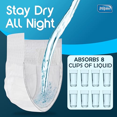 Image of Inspire Adult Diapers Women or Men - MAX Absorbency | Our Most Absorbent and Dry, Incontinence Underwear for Women or Men | Leak Proof Diaper Overnight or Daytime for Heavy