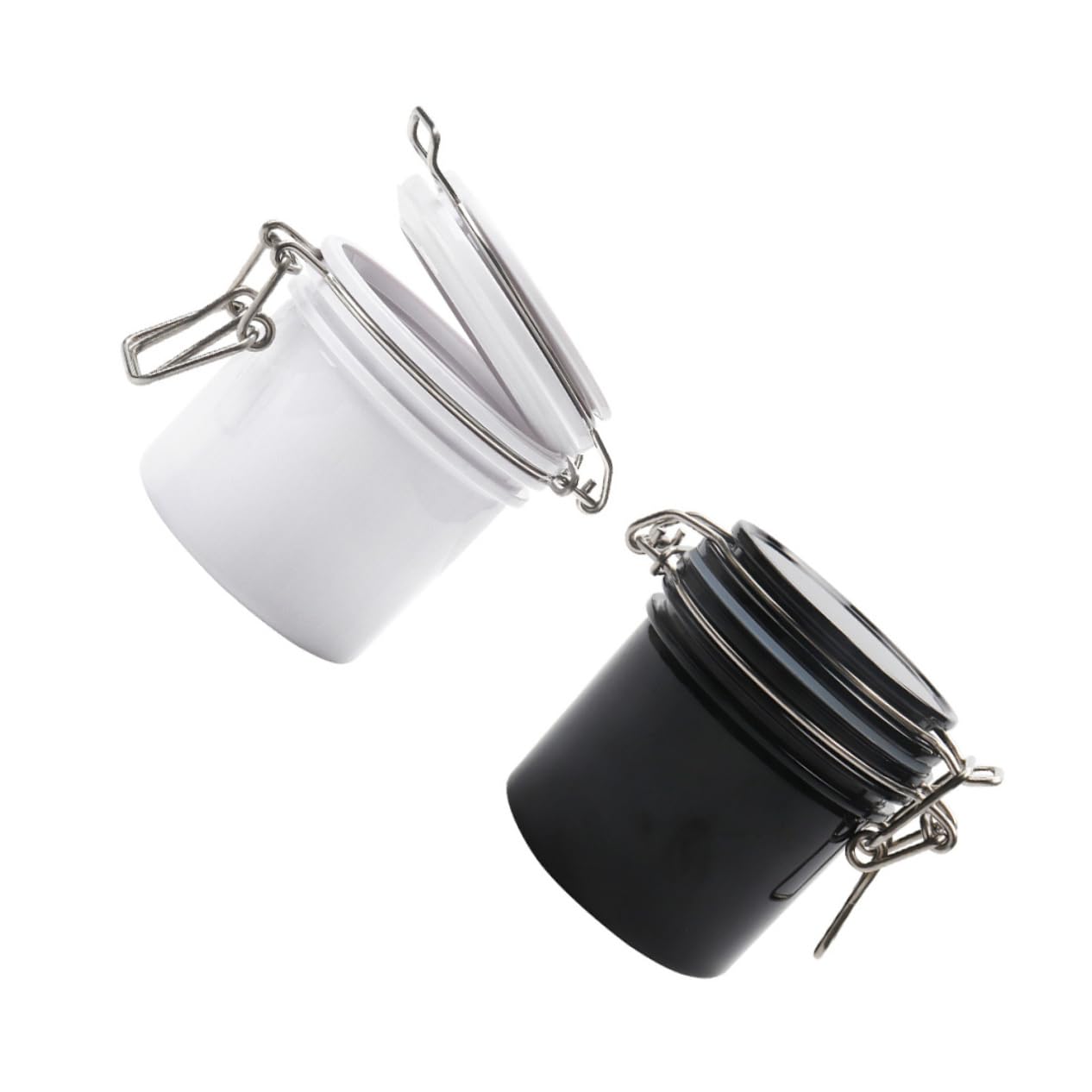 minkissy False Eyelash Storage Box 2pcs Eyelash Jar Containers Sealed Lash Extension Holders Compact Size