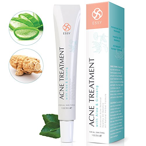 Acne Cream with Aloe and Ginseng - Advanced Acne Removal Healthy Oil Balance With Natural Herbal Formula 1 oz