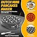 FineMade Non Stick Pancakes Maker Machine, Electric Poffertjes Pan with Browning Control, Mini Ebelskiver Aebleskiver Pan, Dutch Pancake Maker, with Brush & Forks, 14 Slots, Black