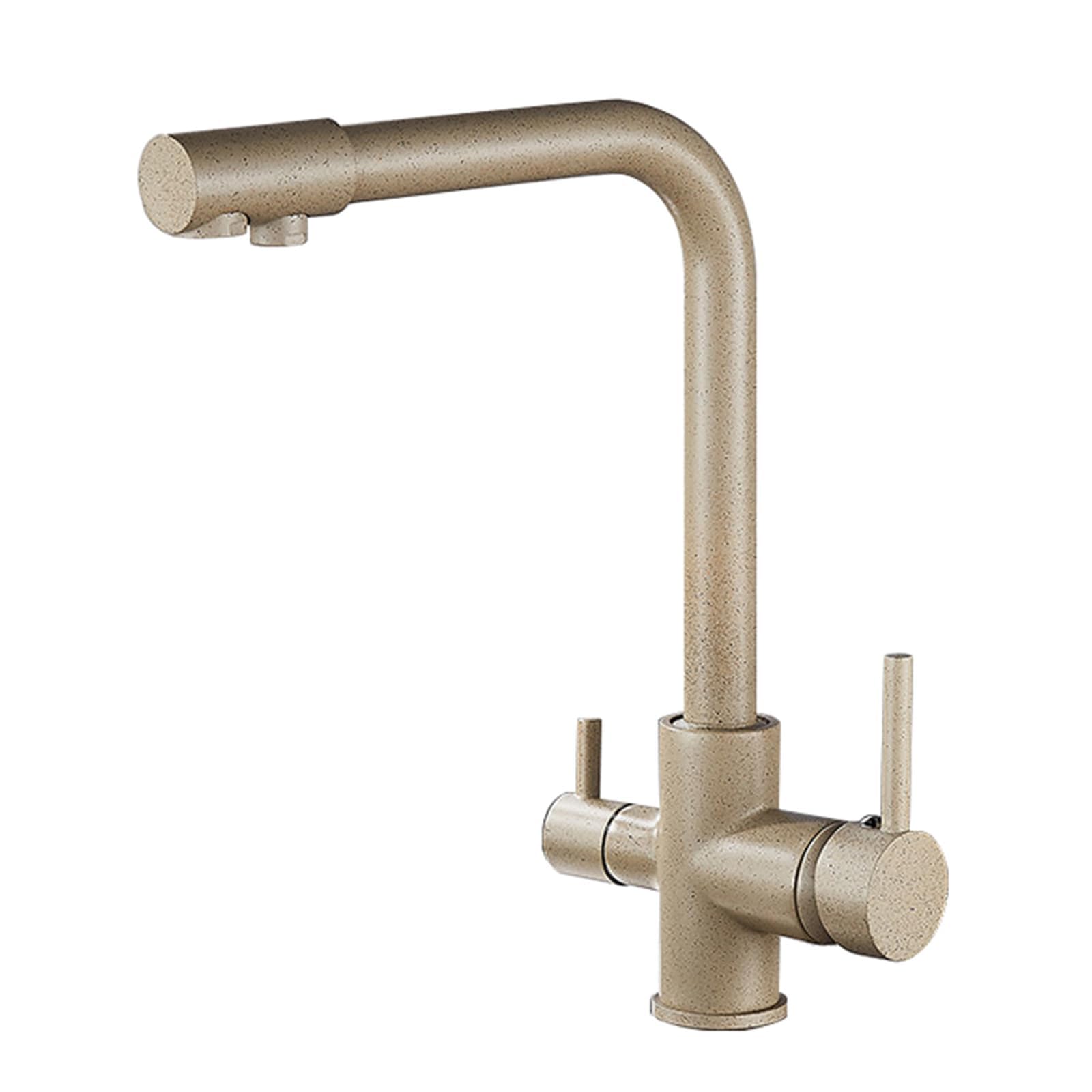 FCXWEVR 3-Way 360° Rotating Kitchen Faucet Beige Water Filter Tap with 2 Levers Grifo de Osmosis for Sink Multi-Function Kitchen Sink Faucet Osmosis Water Purifier.