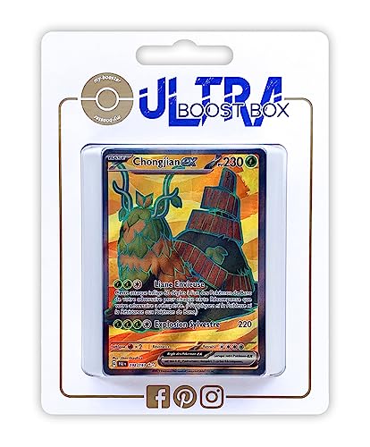 Coffret de 10 Cartes Pokémon Françaises avec Chongjian ex Full Art Secrète pour Cadeau