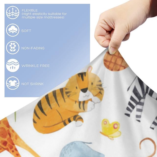 Miniatura 4 de KPSheng Juego de funda de edredón de dibujos animados tamaño individual, juego de ropa de cama de animales de safari, bonito juego de funda de